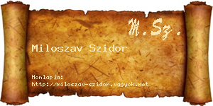 Miloszav Szidor névjegykártya